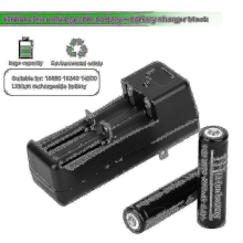 2x 18650 6000mAh 3.7V Li-ion Batteries + Dual Battery Charger - Auto-Stop, Charges 2 at Once, US Plug, LED Indicators
