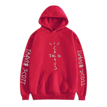 (Red, M) Unisex Travis Scott Pullover Hoodie Midweight Hooded Sweatshirt
