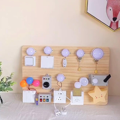 2xled Light Busy Board Life Skill Educational Toy For Age 3  A Switch Light 2