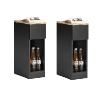 SoBuy FBT111-SCHx2, Set of 2 Bedside Table Nightstand Side Table,Black & Natural