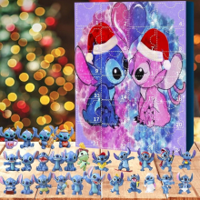 (Lilo Stitch Set B) Calendrier de l'Avent de Noël Lilo & Stitch à compte à rebours de 24 jours - cadeau surprise