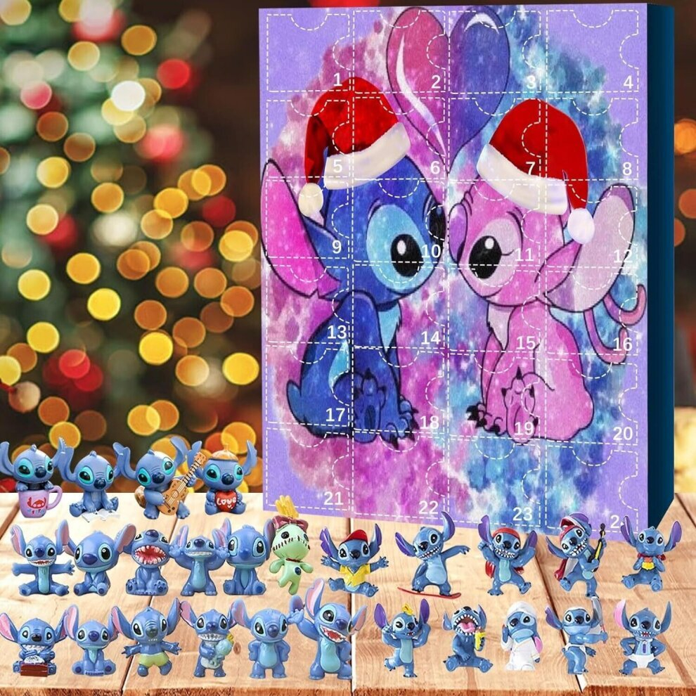 (Lilo Stitch Set B) Christmas Lilo & Stitch 24 Days Countdown Advent Calendar Surprise Gift