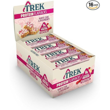 TREK High Protein Flapjack White Chocolate Raspberry - Gluten Free - Plant Based - Vegan Snack - 50g x 16 bars