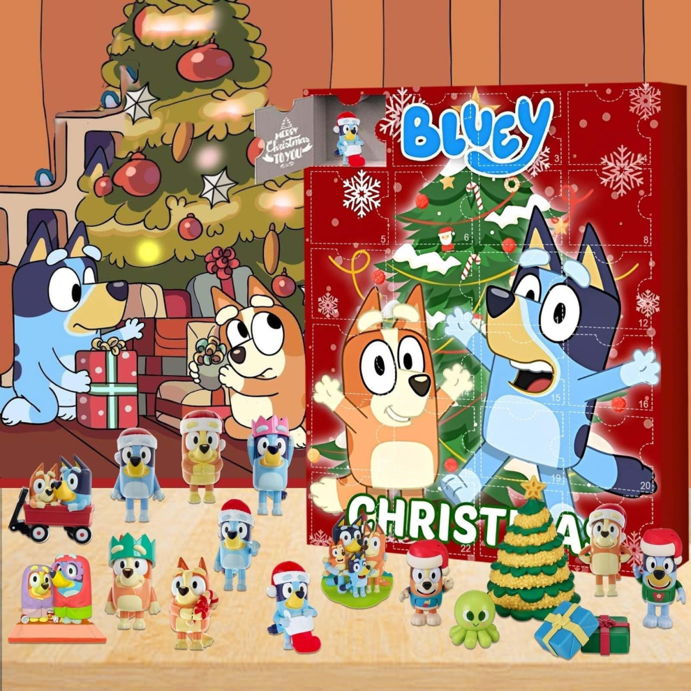 (Bluey Advent Calendar A) Christmas Bluey Advent Calendar Contains 24 Gifts Christmas Countdown Calendar