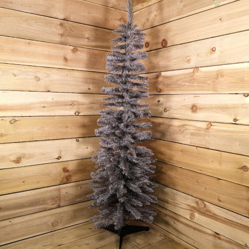 Snow Time Snowtime 5ft Grey Pine Pencil Slim Christmas Tree