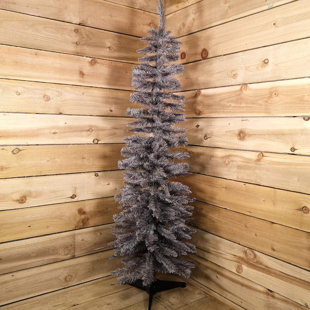 Snowtime 5ft Grey Pine Pencil Slim Christmas Tree