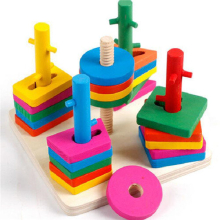 Wooden Sorting Stacking Toys Color Recognition Shape Color Matching for Toddlers