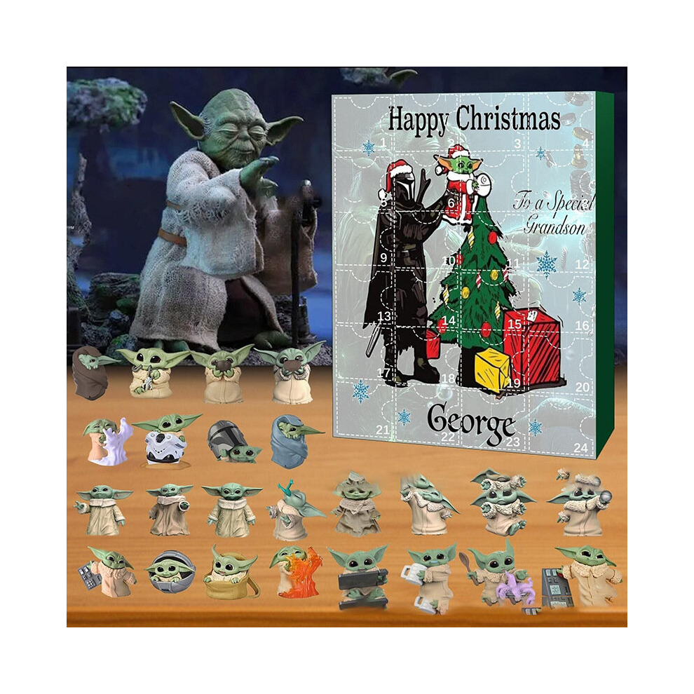 (Star Wars Yoda Set B) Christmas Advent Calendar 24 Days Countdown Star Wars Yoda Figure Surprise Xmas Gifts Kids Toys