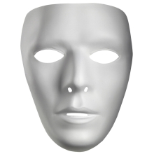 Blank Male Jabbawockeez Drama Theatre Pvc White Adult Mens Costume Half Mask
