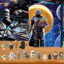 (Star Wars Yoda Set A) Christmas Advent Calendar 24 Days Countdown Star Wars Yoda Figure Surprise Xmas Gifts Kids Toys