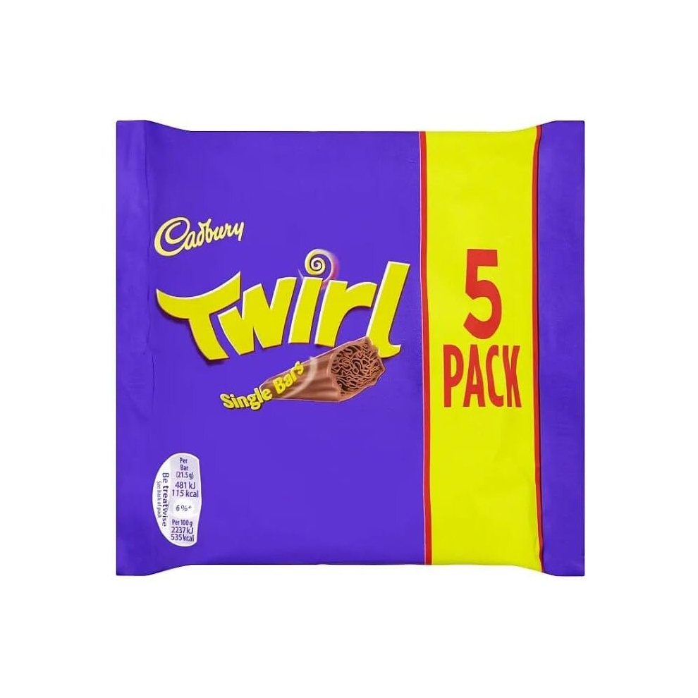 3 x Cadbury Twirl Milk Chocolate Bars, 107.5g (Pack of 5)