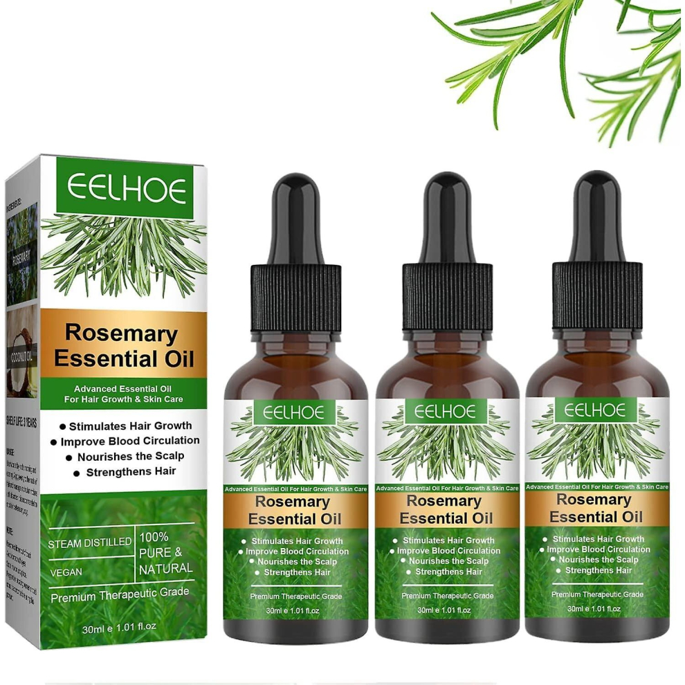 3 Pcs Rosemary Oil For Hair Growth, Rosemary Essential Oil For Hair Loss Regrowth Treatment For Nails