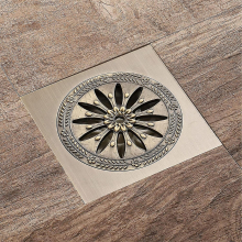 Brass Shower Drain, Square Floor Drain Anti-odor Shower Grate For Bathroom Large Caliber1pcs
