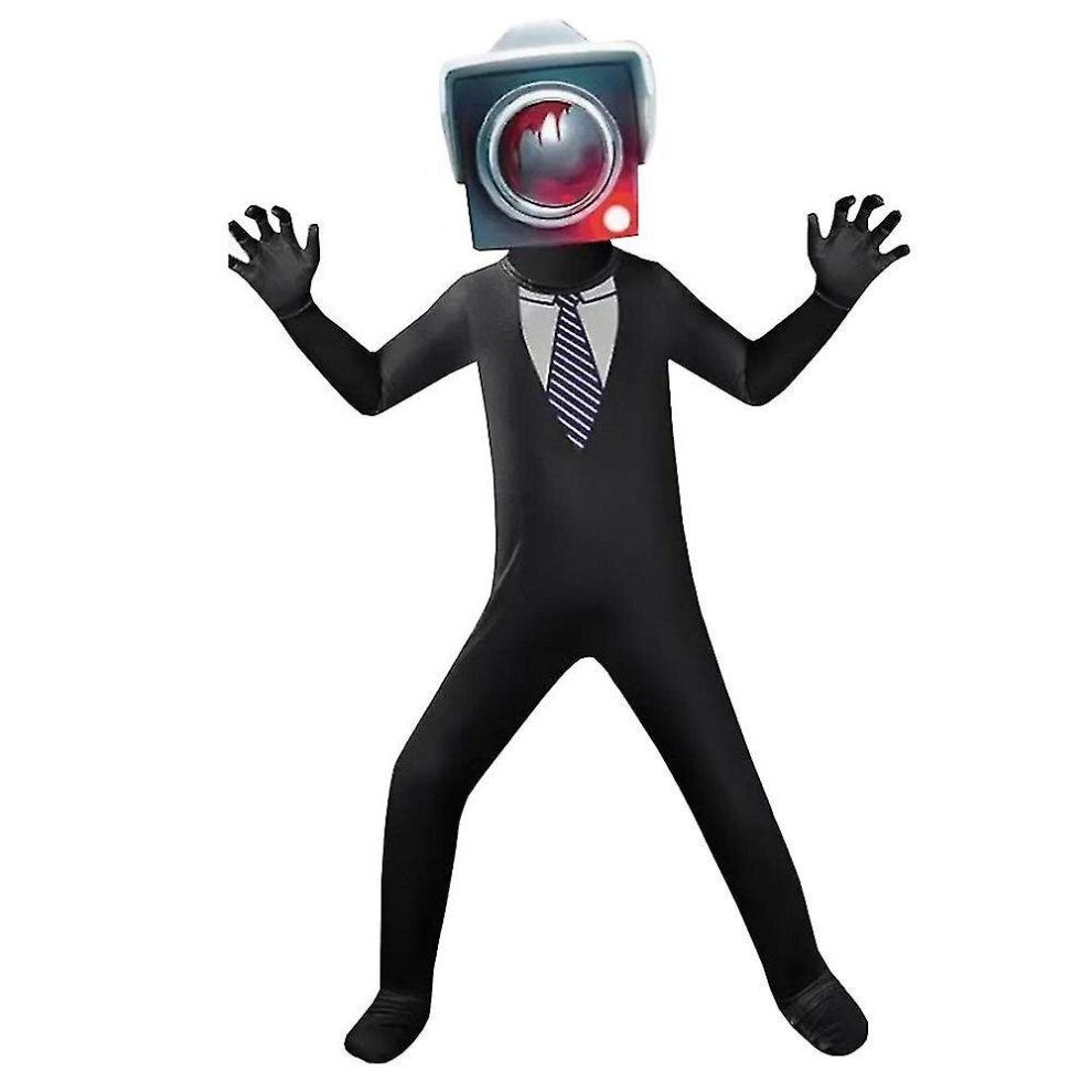 (E, 8-9 Years) 4-9 Years Kids Skibidi Toilet Cosplay Costume Tv Man Cameraman Speakerman Halloween Party Bodysuit Gifts