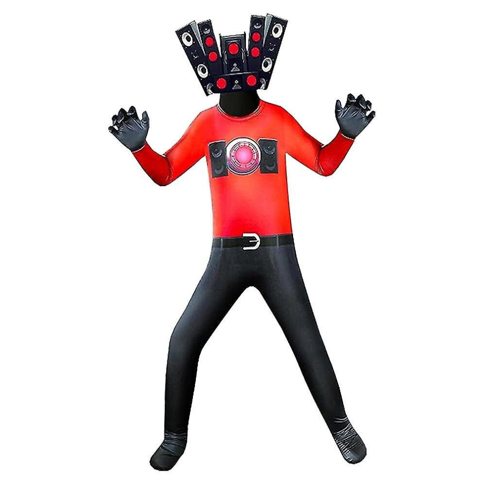 (A, 4-5 Years) 4-9 Years Kids Skibidi Toilet Cosplay Costume Tv Man Cameraman Speakerman Halloween Party Bodysuit Gifts Not,Specified
