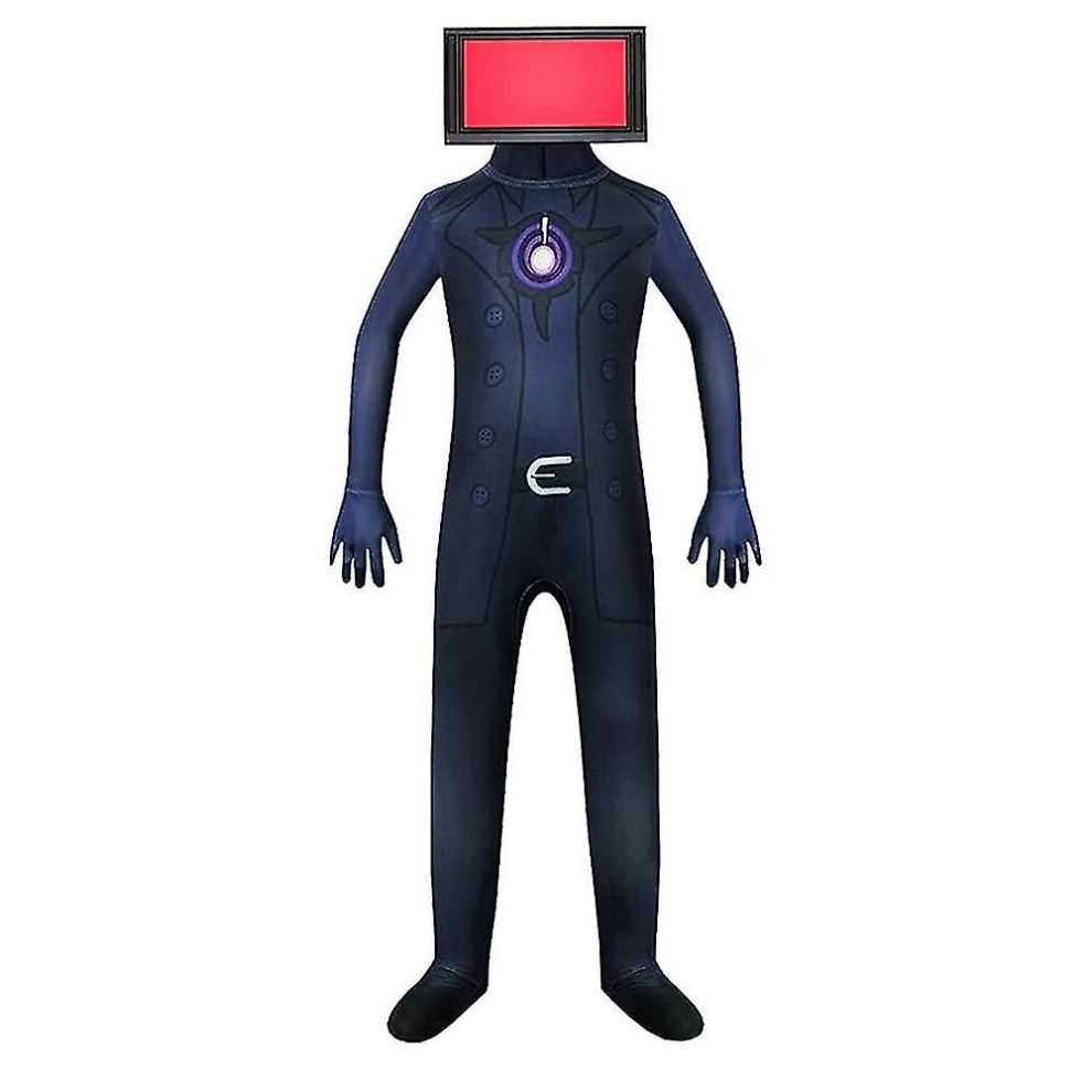 (C, 8-9 Years) 4-9 Years Kids Skibidi Toilet Cosplay Costume Tv Man Cameraman Speakerman Halloween Party Bodysuit Gifts Not,Specified