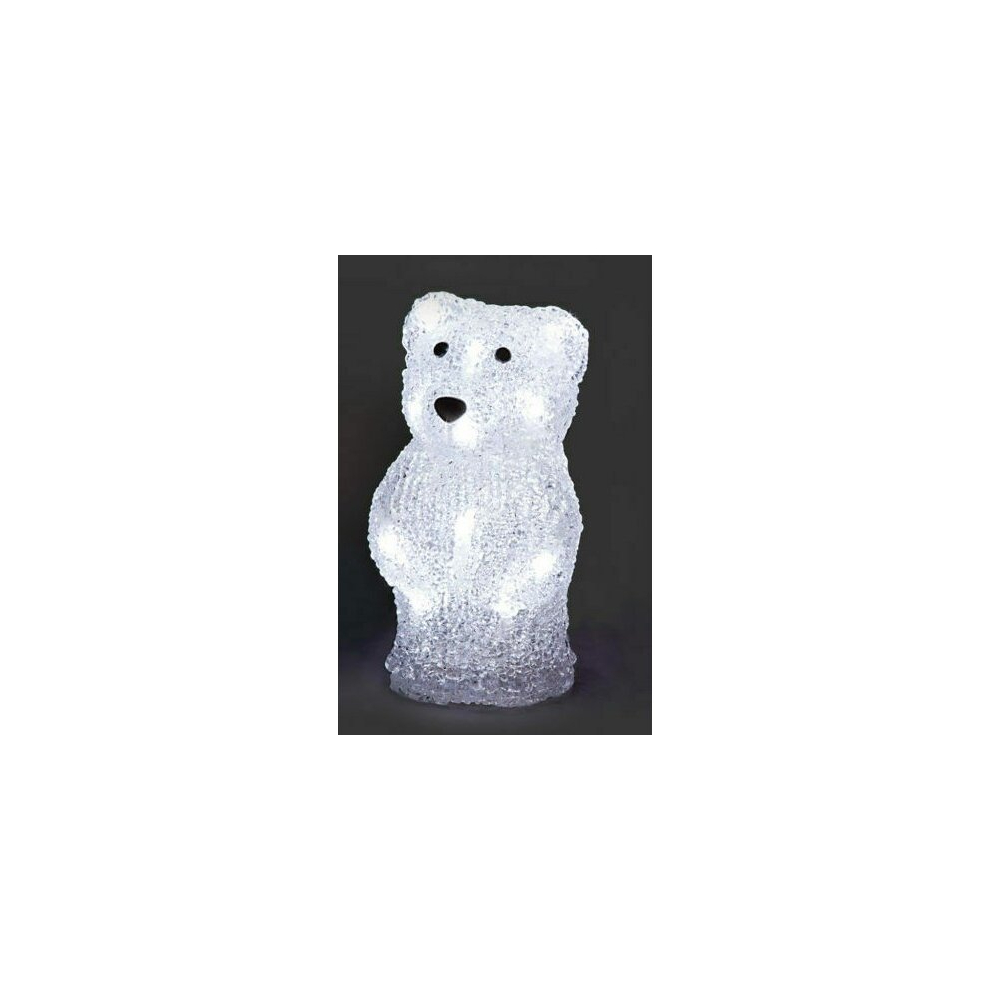 Snow Time Led Acrylic Christmas Figure 17Cm- Polar Bear White