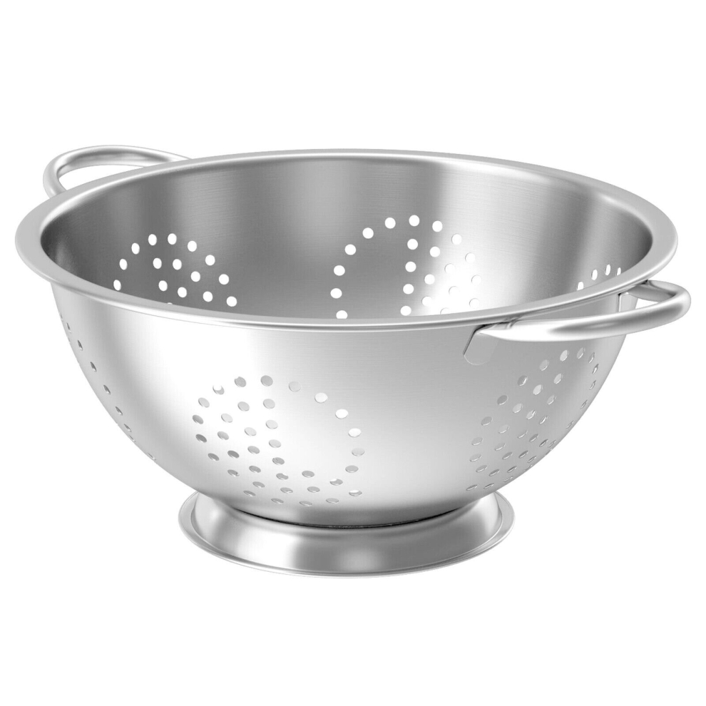 (Stainless Steel Colander Strainer Handle Pasta Spaghetti Veg Washing Drainer LRG) Stainless Steel Colander Strainer Pasta Spaghetti