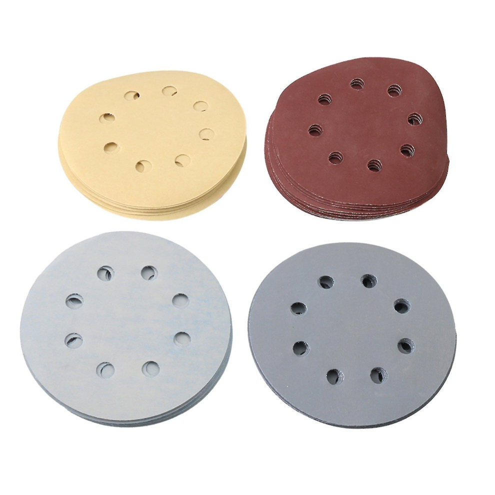 50pcs 5 Inch 8-hole 1500/2000/3000/5000/7000 Grit Sanding Disc Sandpaper Kit