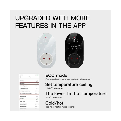 Tuya Wifi 16a Digital Thermostat Outlet Plug Smartlife App Control Socket Led Temperature Controlle 1