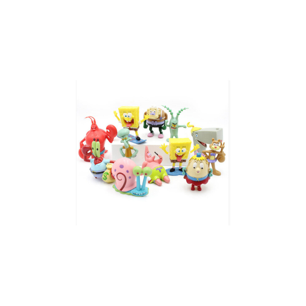 Xytgogo 12Pcs Spongebob Patrick Cartoon Figures Toys