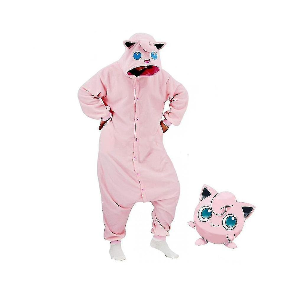(L) Jigglypuff Costume Full Body Pajamas Halloween Christmas One-piece Kigurumi For Men Women