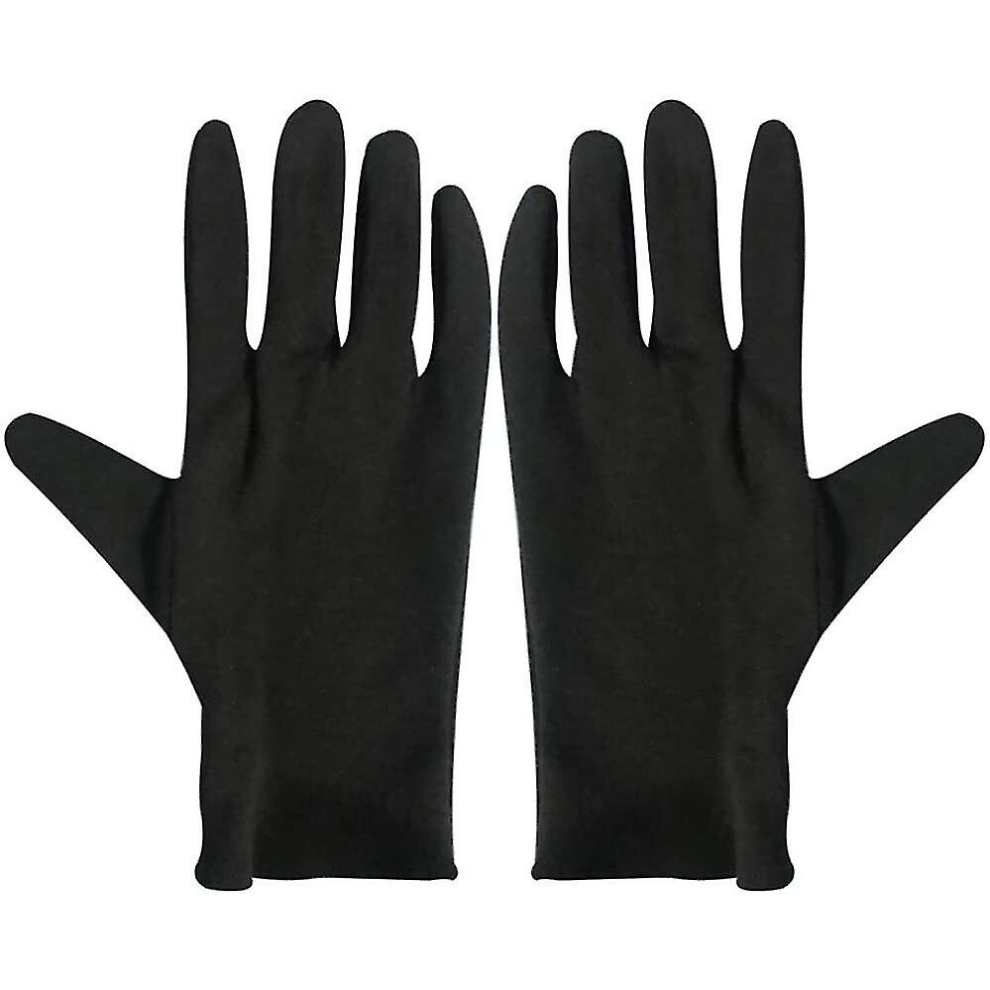 Moisturizing Eczema Cotton Gloves. 12 Pairs Black Cotton Gloves For Dry Hands
