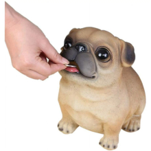 Cute Pug Dog Piggy Bank Feeding Shatterproof Kids Coin Money Bank