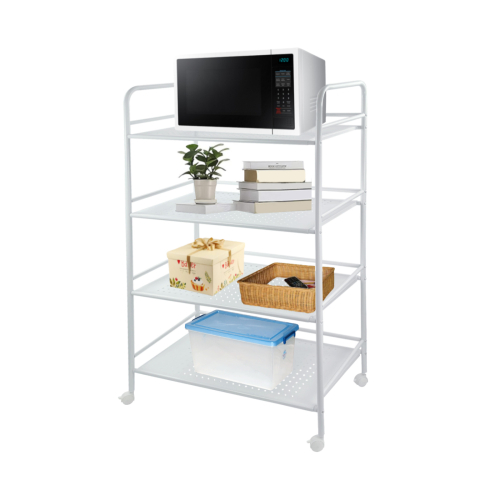 4-Tier Slim Rolling Storage Cart on Wheels – Space-Saving Mesh Wire Trolley with Lockable Wheels for Kitchen, Bath, Office