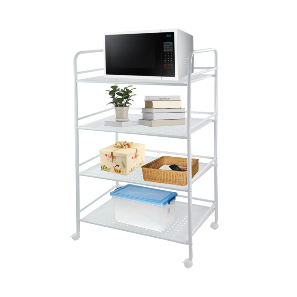 4 Tier Slim Kitchen Food Storage Trolley Cart Rack Tray Shelf Rolling Wheel