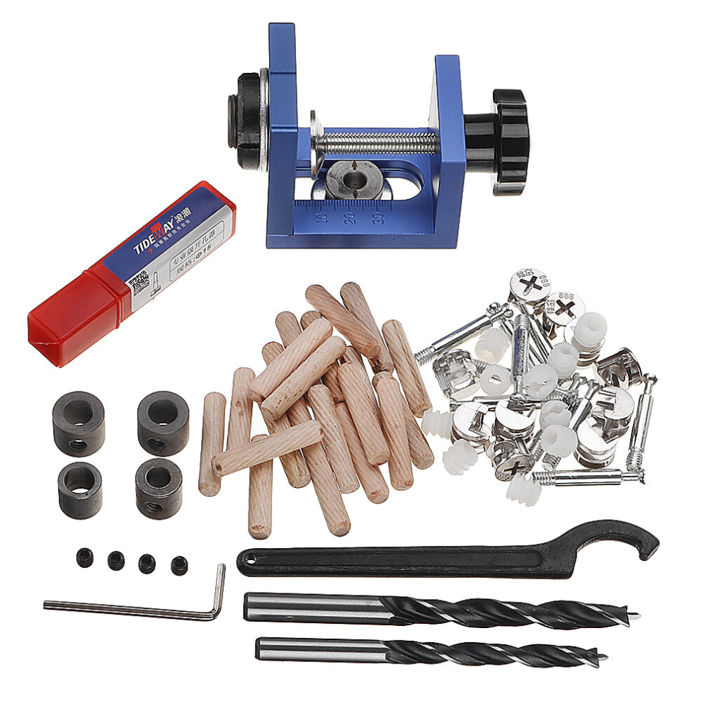 08350 Pocket Hole Jig 3 In 1 Drilling Locator Guide Dowel Guide Jig Woodworking Positioner Tenon Hole Puncher 3854520101818