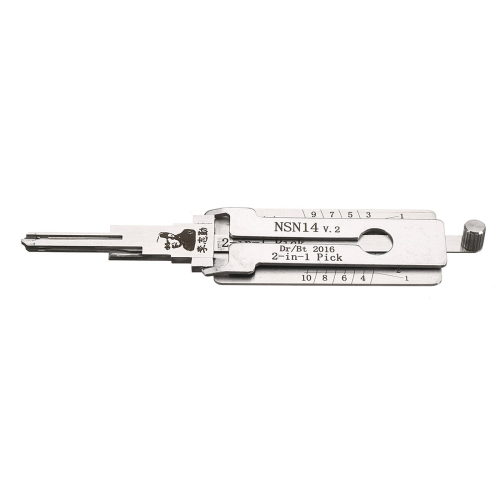 NSN14 Dr/Bt 2-in-1 Car Door Lock Pick & Decoder Unlock Tool for Auto Locksmiths 1