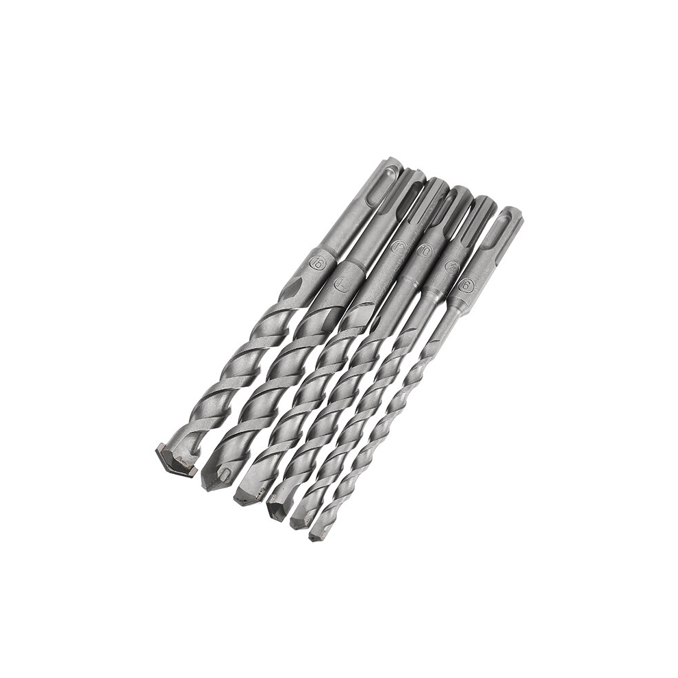 6Pcs 6 To 16Mm Electric Hammer Drill Bit Set 160Mm Carbide Tip Sds Plus Shank Concrete Drill Bits 6901250094723