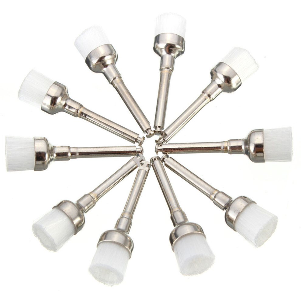 100Pcs 28Mmx7mm Dental Prophy Brush Polishing Wheel Brush White Nylon Bowl Shape 6908203399980