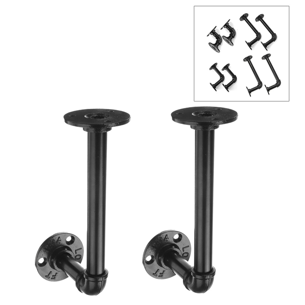 1 Pair Of Dn15 70/130/180/210Mm Steel Pipe Shelf Bracket Holder Diy Pipe Shelf Brackets 6900045442374