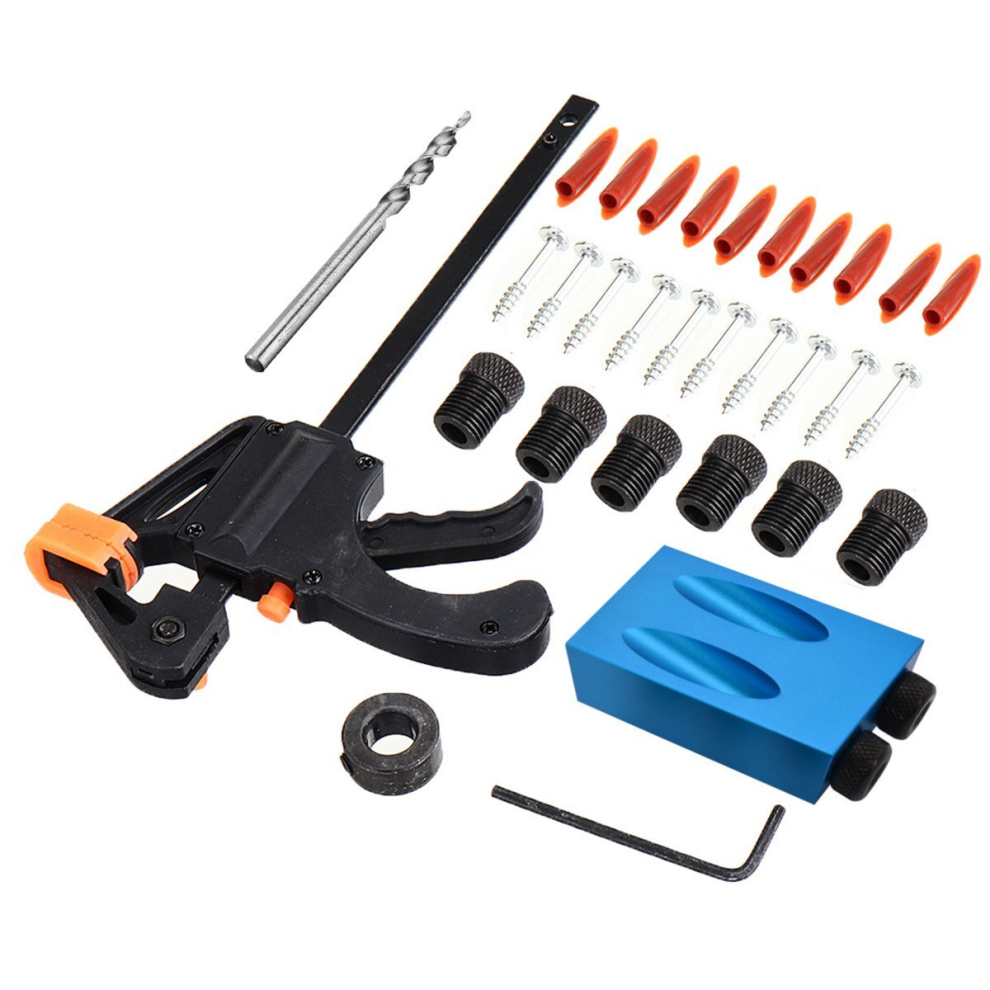 Drillpro 31Pcs Woodworking Pocket Hole Jig With Step Drill And Clamp Woodworking Carpentry Tool 600182741380