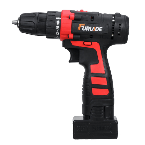 25 V Drill 2 Speed Electric Cordless Drill Driver with Bits Set Batteries 2