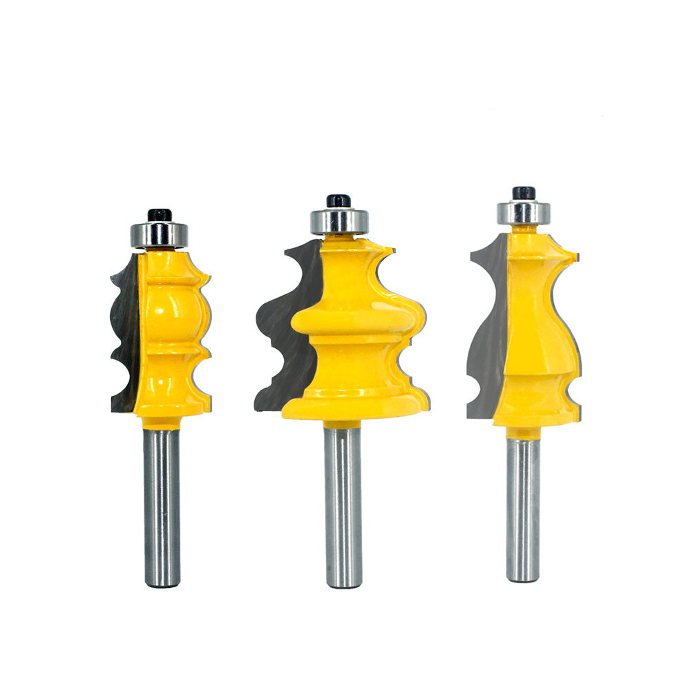 Drillpro 3Pcs 8Mm Shank Router Bit Woodworking Cutter Fishtail Armrest Cutter Trimming Wood Milling Cutter 6900074286284