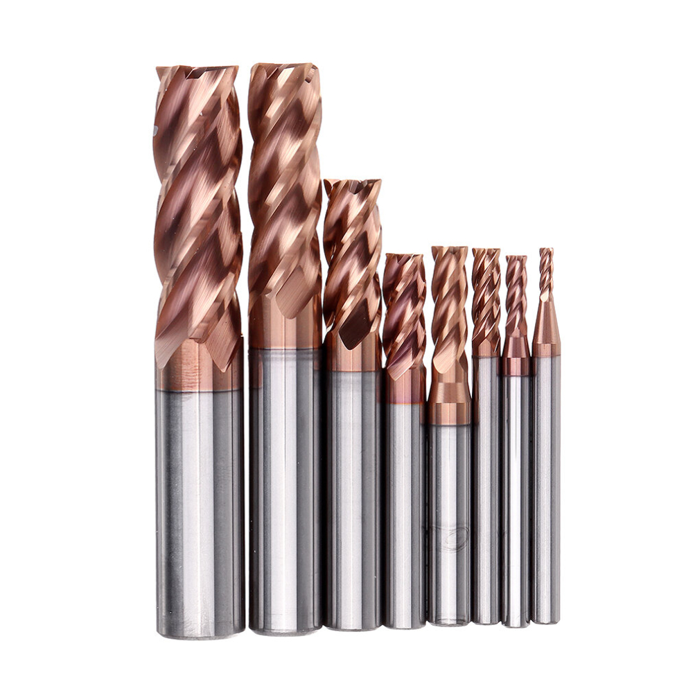 Drillpro 55 Degree Tungsten Carbide 4 Flutes Milling Cutter Tialn Coating 2-12Mm Cnc Cutter Milling Tool 791177524429