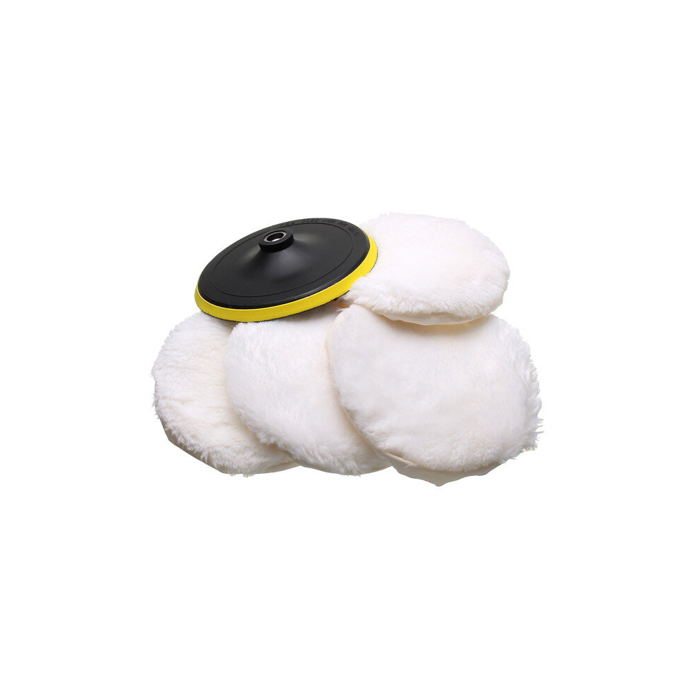 5Pcs 7 Inch Polished Soft Wool Bonnet With Attachment Wheel Pad Polishing Tool 810823011134