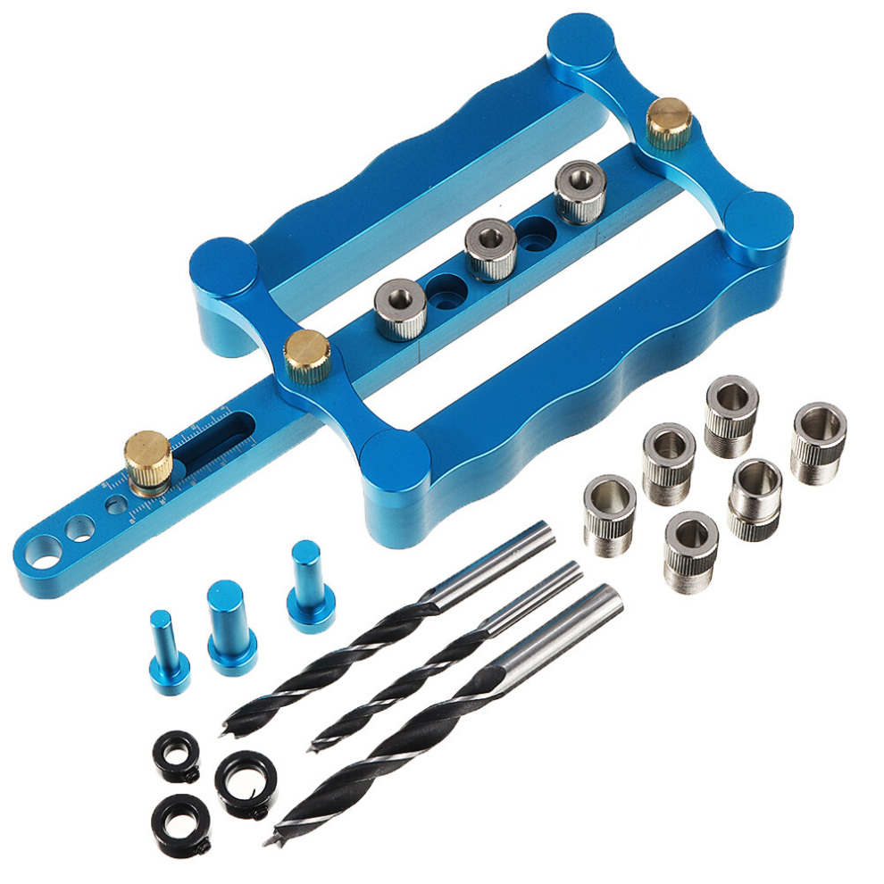 Drillpro Self Centering Dowelling Jig Metric Dowel Pocket Hole Jig With Drill Bits For Woodworking 6906140082255