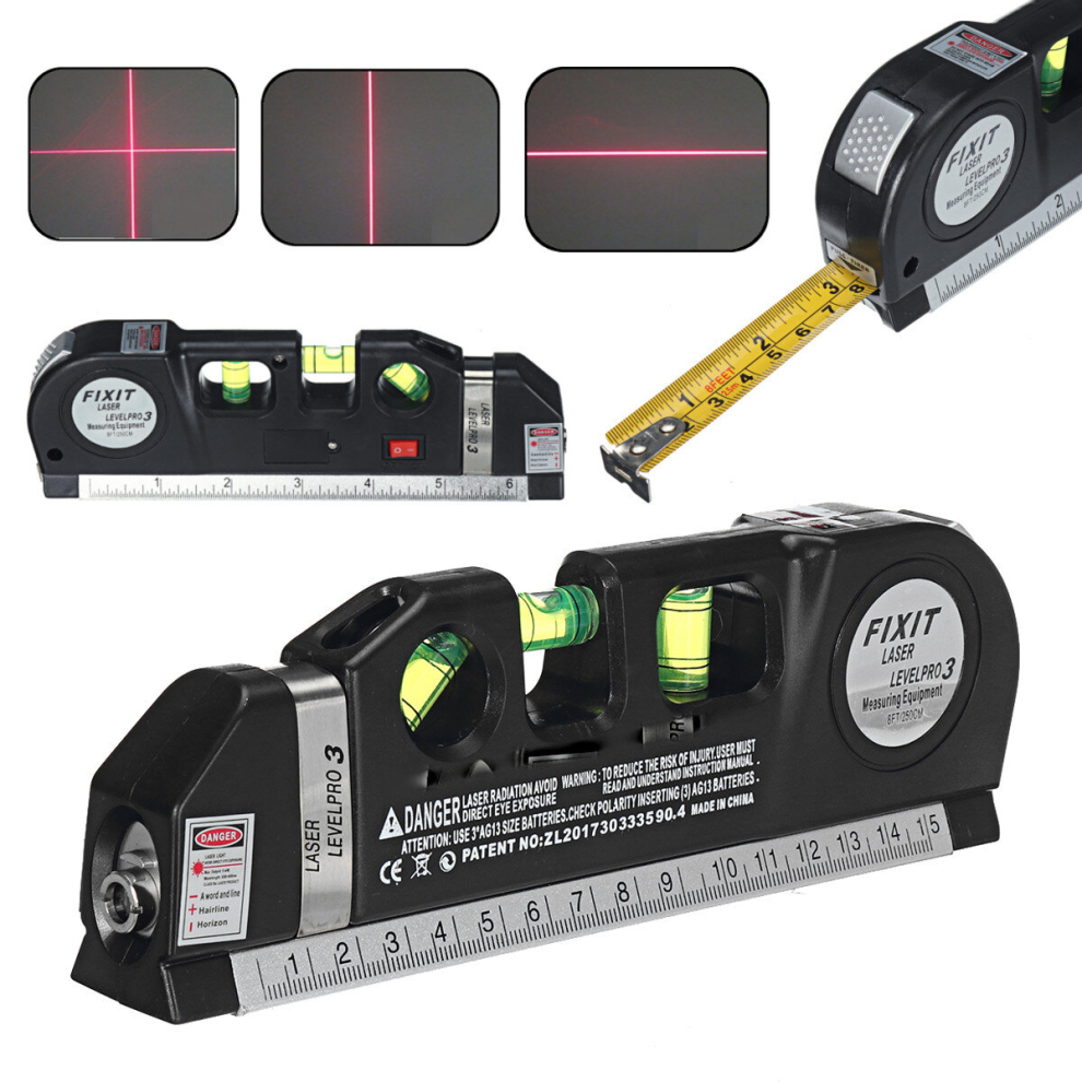 Multipurpose Laser Level Vertical Cross Measuring Tape Aligner Metric Ruler 190268087643
