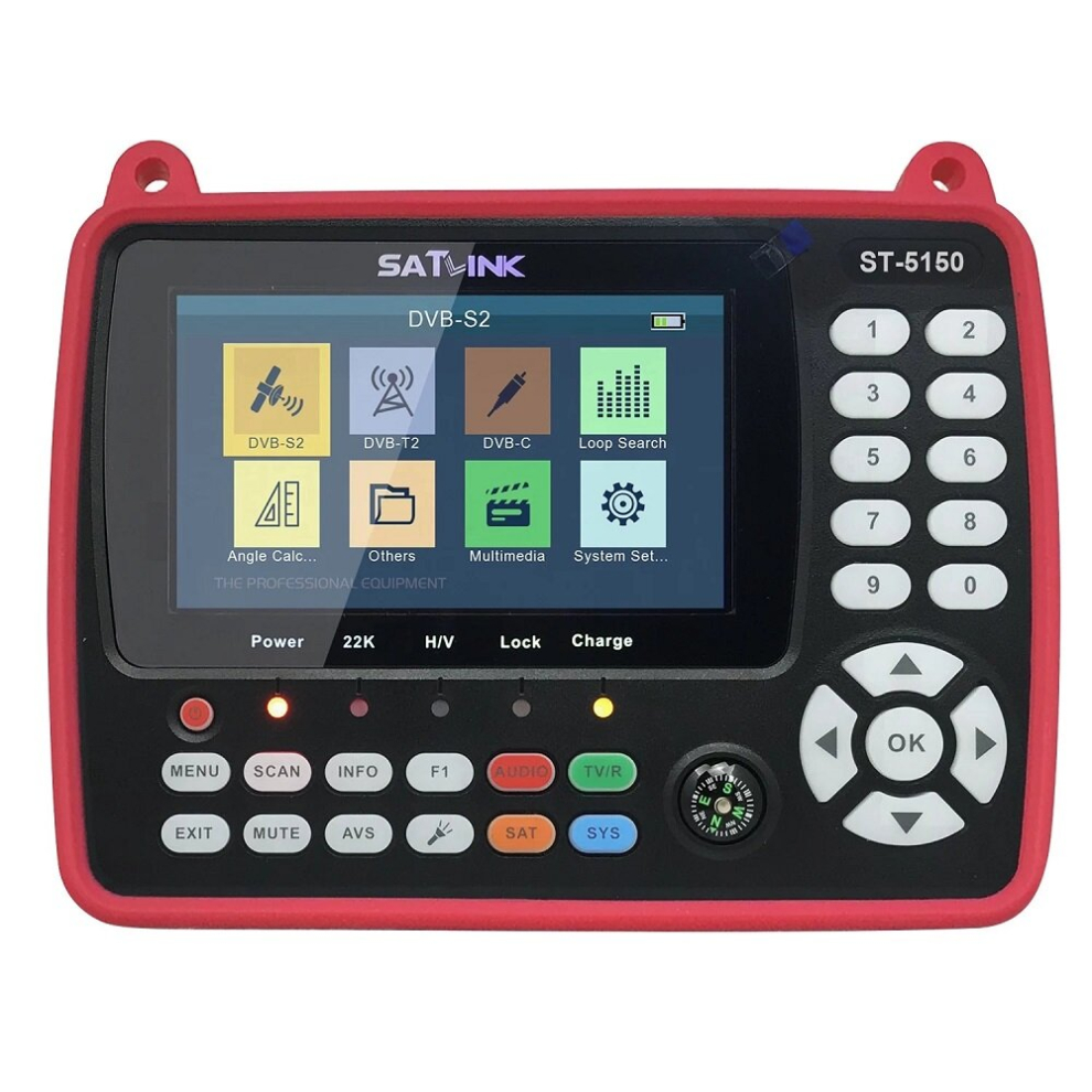 Satlink St-5150 Dvb-S2/T2/C Hd Satellite Tv Signal Finder Digital Handheld Signal Meter Satellite Finder H.265 Hevc Mpeg-4 4.3 Inch Tft Lcd 6900075965874
