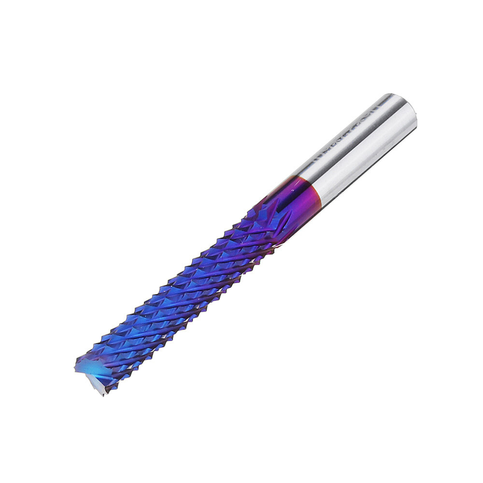 Drillpro 6Mm Shank 32Mm Tungsten Carbide Milling Cutter Blue Nano Coated End Mill 6900041993016