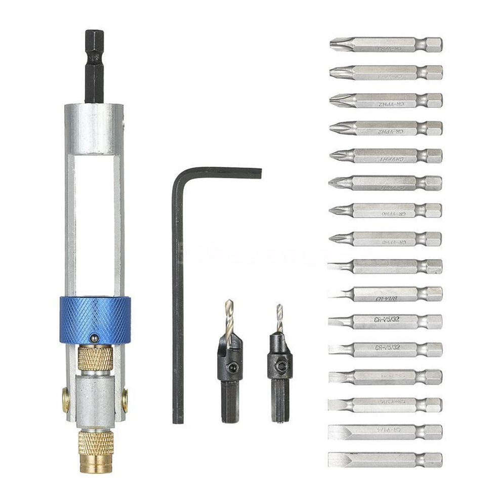 20Pcs Drill Bit Set Hss High Speed Steel Screwdriver Bits Drill Driver Bits Quick Converter Adapter 6941035237150