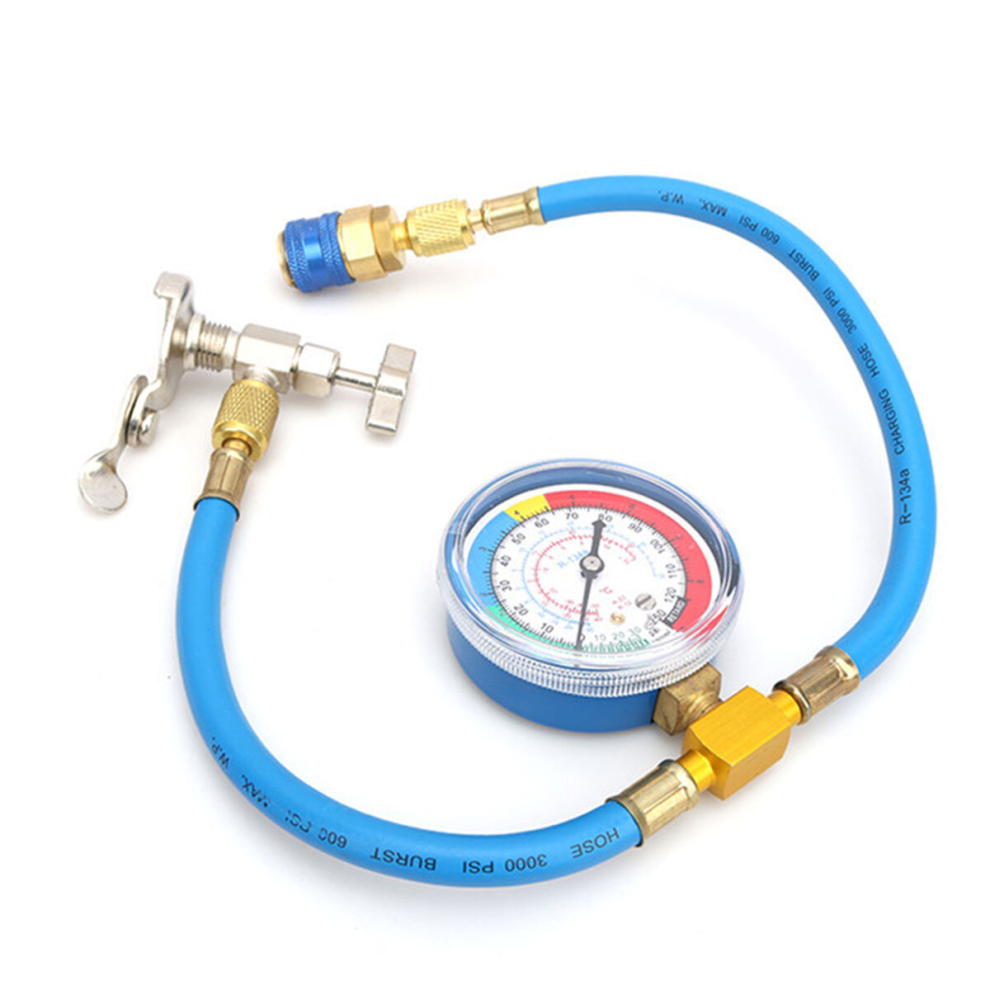 Car Air Conditioning Refrigerant Recharge Measuring Kit Hose Gas Gauge R134a 100376239872