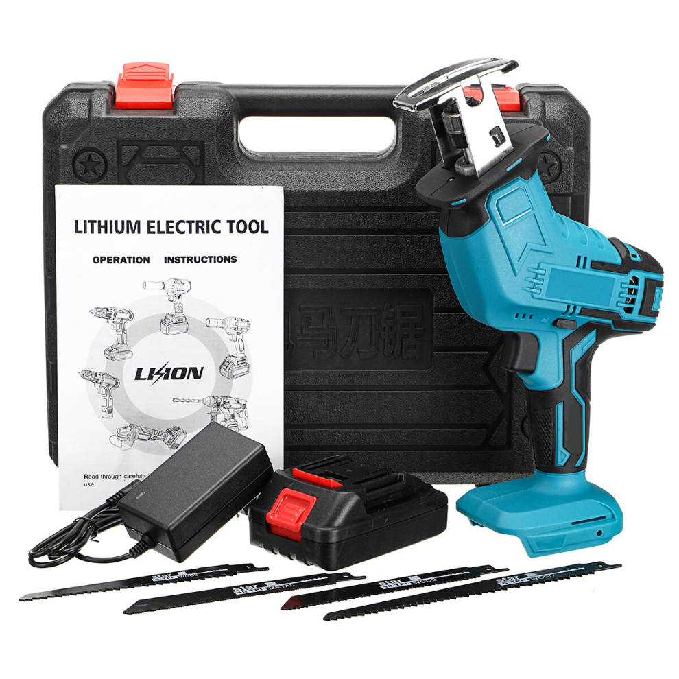 21V Cordless Reciprocating Saw Electric Sabre Saw Woodworking Wood Metal Cutting With 1 Battery 6900085834450