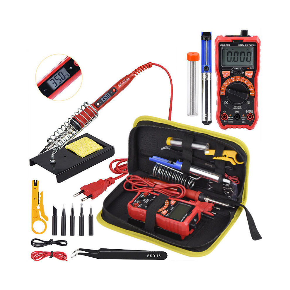 Jcd 908S 80W Soldering Welding Iron Kits 110V 220V Adjustable Temperature Digital Multimeter Auto Ranging Lcd Solder Iron Tips Welding Rework Tools 6900069857536
