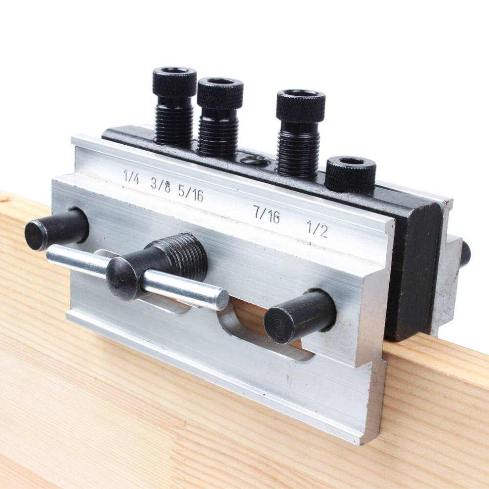Woodworking Self Centering Doweling Jig Aluminum Alloy Dowel Drill Guide 772547241696