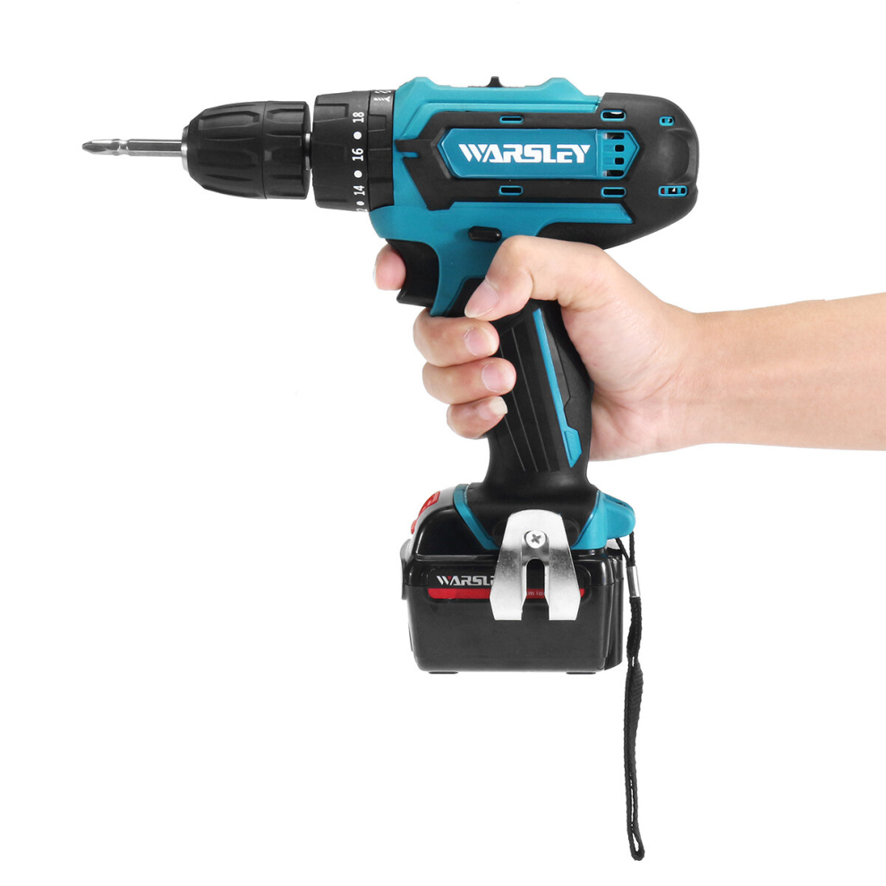 21V Cordless Impact Power Drill Rechargeable 2 Speed Electric Screwdriver Driver With 2 Batteries 791177555379